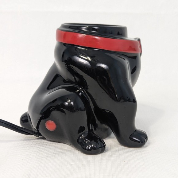 Scentsy French Bulldog Warmer Frenchie Black Red Collar Home Decor Retired - Picture 5 of 15
